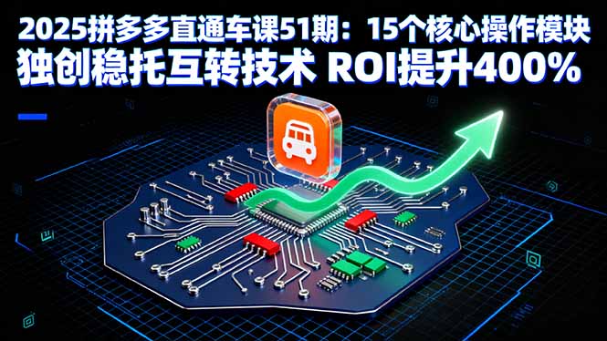 2025拼多多直通车课51期：15个核心操作模块 独创稳托互转技术 ROI提升400%-灼光资源宝库