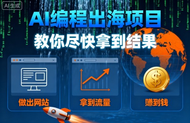 AI编程出海项目，教你尽快拿到结果-做出网站、拿到流量、賺到钱-灼光资源宝库