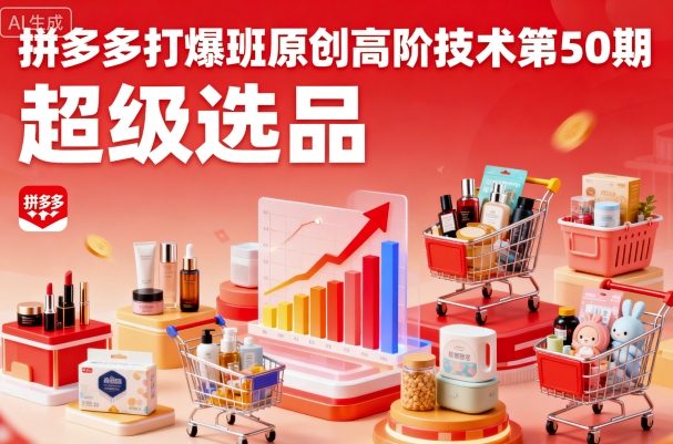 拼多多打爆班原创高阶技术第50期，超级选品-灼光资源宝库