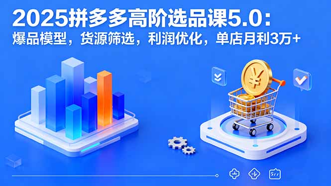 2025拼多多高阶选品课5.0：爆品模型，货源筛选，利润优化，单店月利3万+-灼光资源宝库