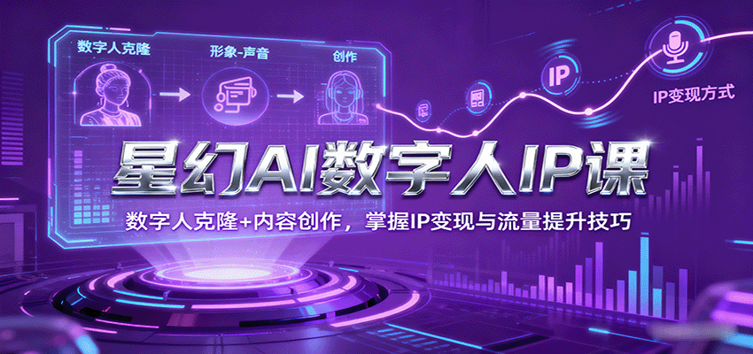 星幻AI数字人IP课,数字人克隆+内容创作,掌握IP变现与流量提升技巧-灼光资源宝库