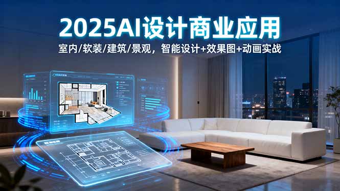2025AI设计商业应用:室内/软装/建筑/景观,智能设计+效果图+动画实战-灼光资源宝库