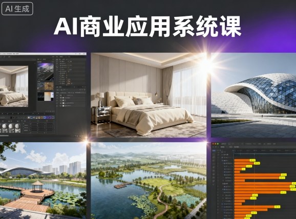 AI商业应用系统课,室内-软装-建筑-景观,智能设计+效果图+动画画实战-灼光资源宝库