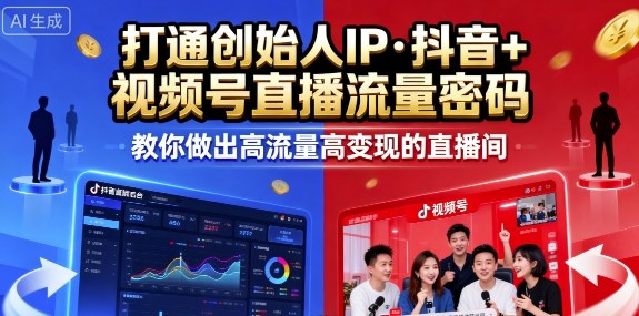 25年直播9-10两期线下课，打通创始人IP，抖音+视频号直播流量密码，教你做出高流量高变现的直播间-灼光资源宝库