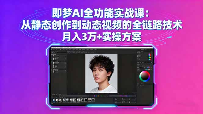 即梦AI全功能实战课:从静态创作到动态视频的全链路技术 月入3万+实操方案-蘑菇资源宝库