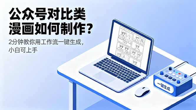 公众号对比类漫画如何制作？2分钟教你用工作流一键生成，小白可上手-灼光资源宝库