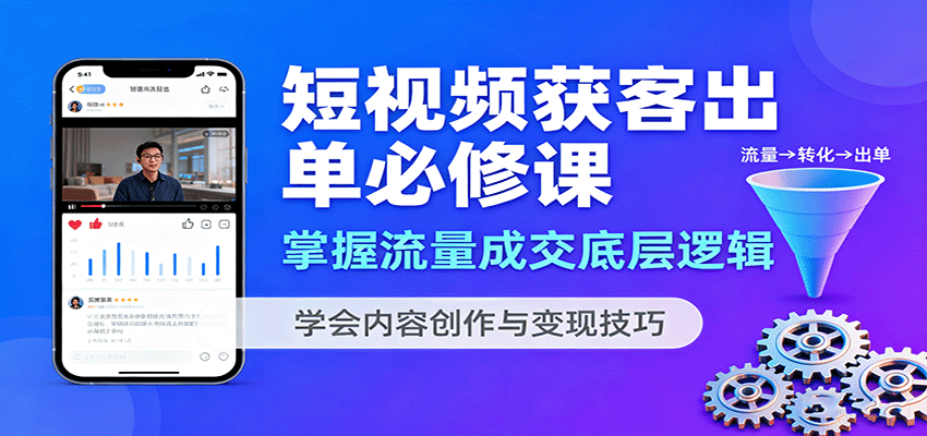 短视频获客出单必修课：掌握流量成交底层逻辑，学会内容创作与变现技巧-灼光资源宝库