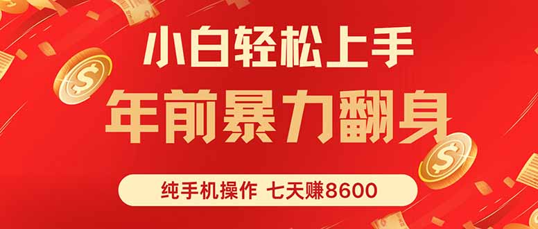 七天狂赚8600，小白纯手机操作，日入1000+-灼光资源宝库