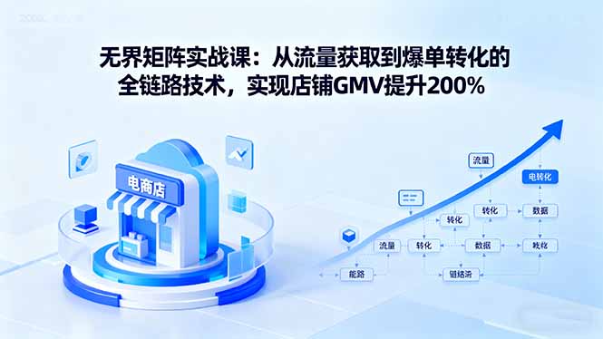 无界矩阵实战课:从流量获取到爆单转化的全链路技术,实现店铺GMV提升200%-灼光资源宝库