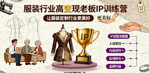服装行业高变现老板IP训练营，让服装定制行业更美好-灼光资源宝库