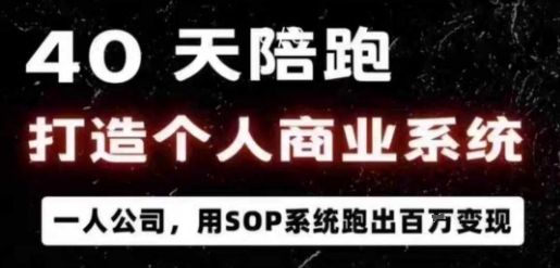 40天陪跑打造个人商业系统，一人公司，用SOP系统跑出百W变现-蘑菇资源宝库