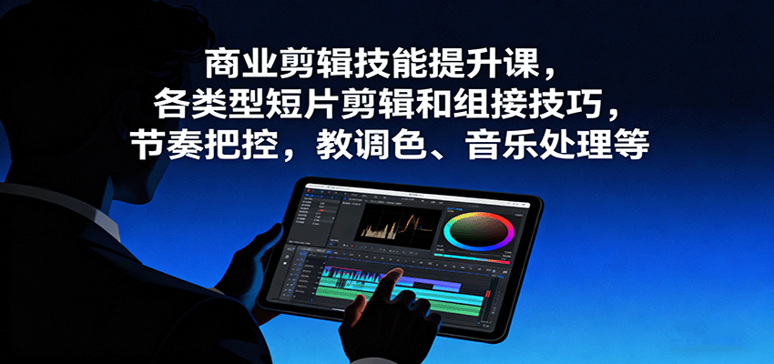 商业剪辑技能提升课，各类型短片剪辑和组接技巧，节奏把控，教调色、音乐处理等-灼光资源宝库