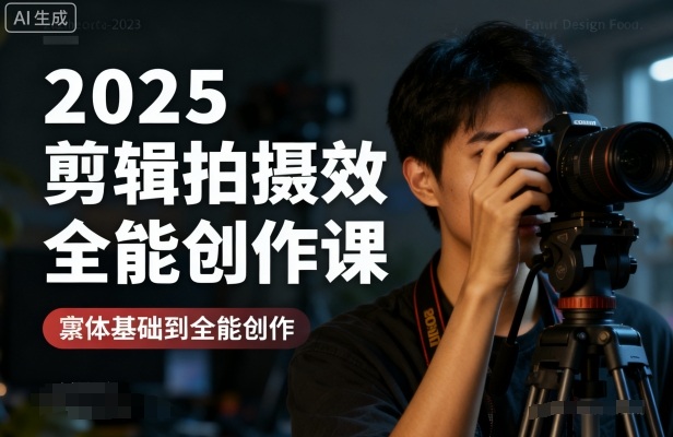 2025剪辑拍摄特效全能创作课，零基础到全能创作-灼光资源宝库