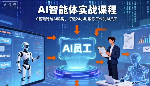 Ai智能体实战课程，0基础跨越Ai鸿沟，打造24小时帮你工作的Ai员工，打破常规，以实战定义Ai-灼光资源宝库