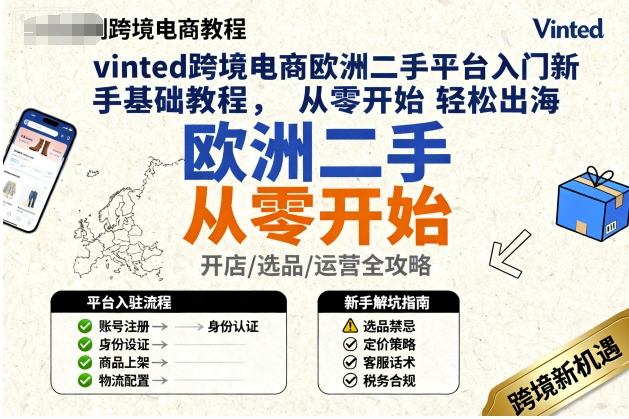 vinted跨境电商欧洲二手平台入门新手基础教程,从零开始轻松出海-灼光资源宝库