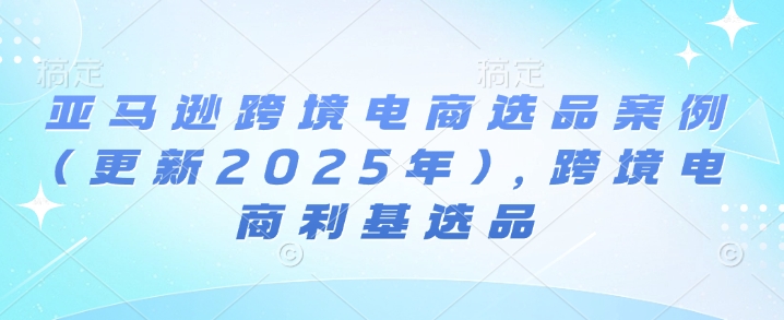 亚马逊跨境电商选品案例(更新2025年10月)，跨境电商利基选品-灼光资源宝库