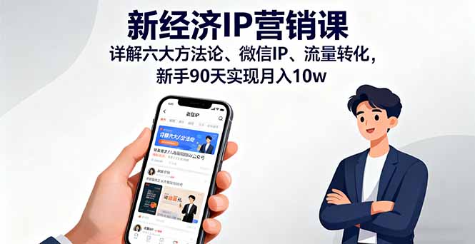 新经济IP营销课：详解六大方法论、微信IP、流量转化，新手90天实现月入10w-灼光资源宝库