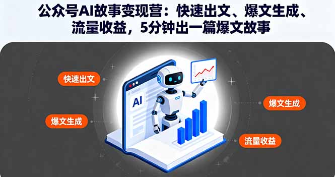公众号AI故事变现营:快速出文、爆文生成、流量收益,5分钟出一篇爆文故事-灼光资源宝库