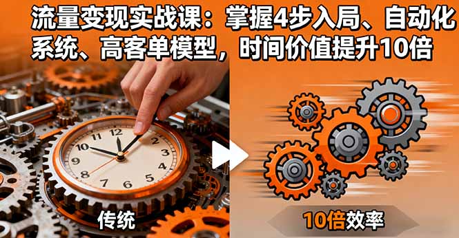 流量变现实战课：掌握4步入局、自动化系统、高客单模型，时间价值提升10倍-灼光资源宝库