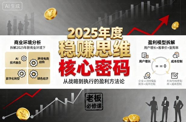 2025年度稳賺思维老板创业营，拆解2025年新商业环境下，企业实现持续盈利的核心密码-灼光资源宝库