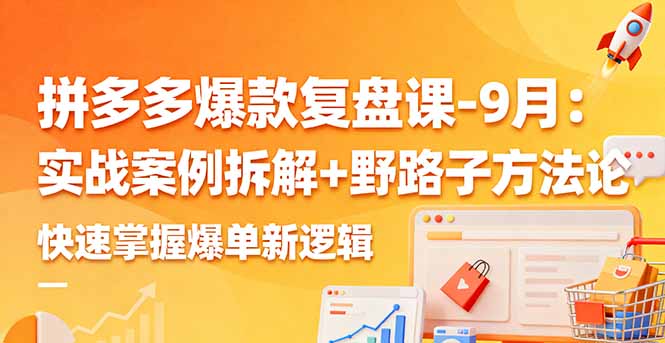拼多多爆款复盘课-9月：实战案例拆解+野路子方法论，快速掌握爆单新逻辑-蘑菇资源宝库