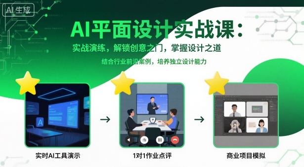AI平面设计实战课，实战演练，解锁创意之门，掌握设计之道-灼光资源宝库
