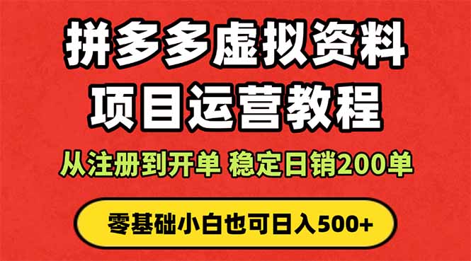 拼多多开店运营课程： 蓝海变现玩法，轻松实现睡后收入 零基础小白也可...-灼光资源宝库