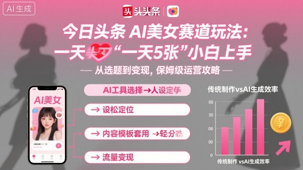 今日头条AI美女赛道玩法，一天轻松5张，小白轻松上手-灼光资源宝库