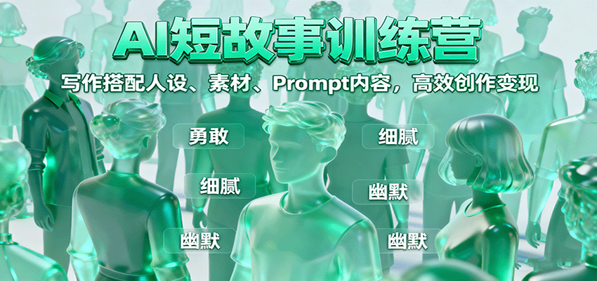 AI短故事训练营：写作搭配人设、素材、Prompt内容，高效创作变现-灼光资源宝库
