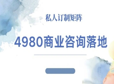 4980商业咨询师落地课程-ip运营高客单教程-灼光资源宝库