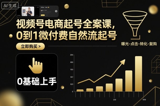 视频号电商起号全案课，0到1微付费自然流起号-灼光资源宝库