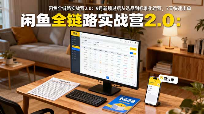 闲鱼全链路实战营2.0：9月新规过后从选品到标准化运营，7天快速出单-灼光资源宝库