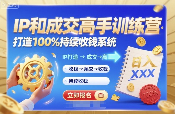 带你成为IP和成交高手的训练营，打造100%持续收钱系统-灼光资源宝库