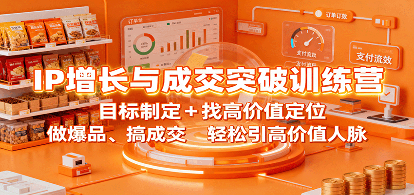 IP增长与成交突破训练营:目标制定+找高价值定位,做爆品、搞成交,轻松引高价值人脉-灼光资源宝库