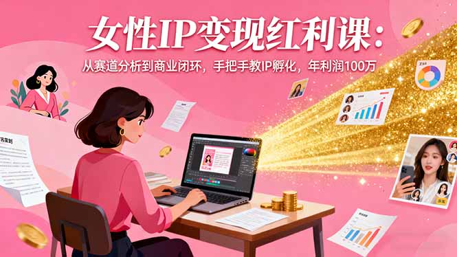 女性IP变现红利课:从赛道分析到商业闭环,手把手教IP孵化,年利润100万-灼光资源宝库