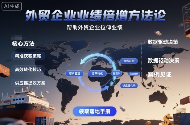 外贸企业业绩倍增方法论，帮助外贸企业拉伸业绩-灼光资源宝库