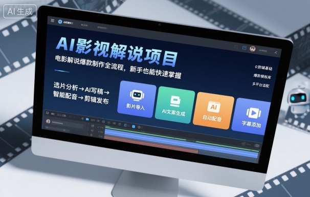 AI影视解说项目，电影解说爆款制作全流程，新手也能快速掌握-灼光资源宝库