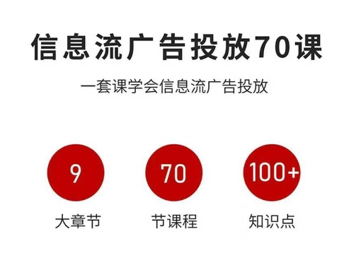 信息流广告投放实战70课,一套课学会信息流广告投放,迄今为止,最系统化教程-灼光资源宝库
