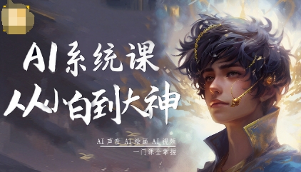 AI系统课程，从小白到大神系统学AI，AI声音-AI绘画-AI视频一门课全掌握-灼光资源宝库