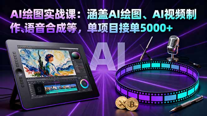 AI绘图实战课：涵盖AI绘图、AI视频制作、语音合成等，单项目接单5000+-灼光资源宝库