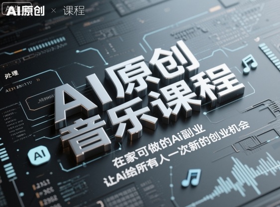 AI原创音乐课程，在家可做的Ai副业，让Ai给所有人一次新的创业机会-灼光资源宝库