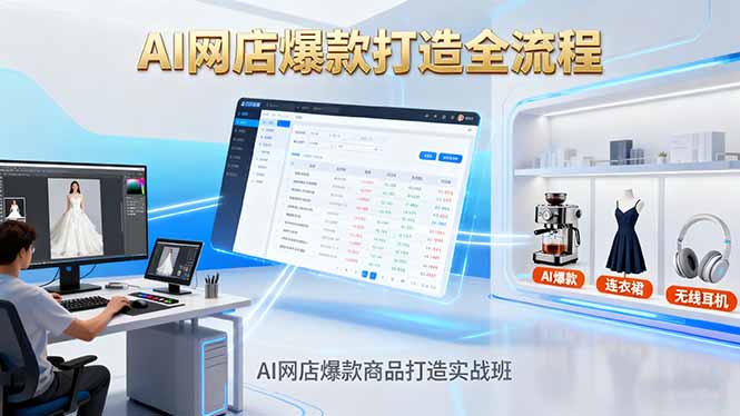AI网店爆款商品打造实战班:AI技术实现商品图智能处理,快速搭建AI网店-灼光资源宝库
