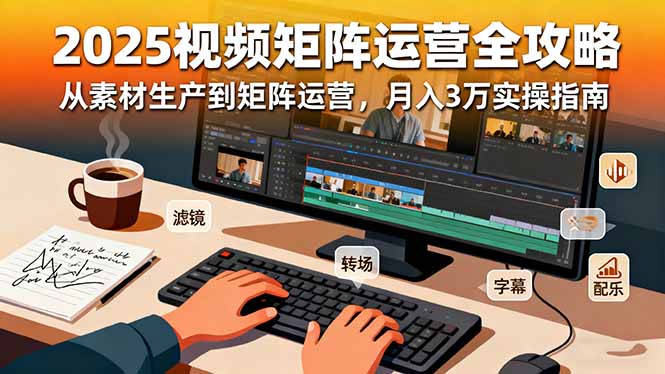 2025短视频矩阵运营全攻略:从素材生产到矩阵运营,月入3万实操指南-灼光资源宝库