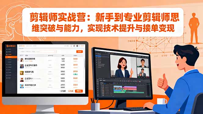 剪辑师实战营：新手到专业剪辑师思维突破与能力，实现技术提升与接单变现-灼光资源宝库