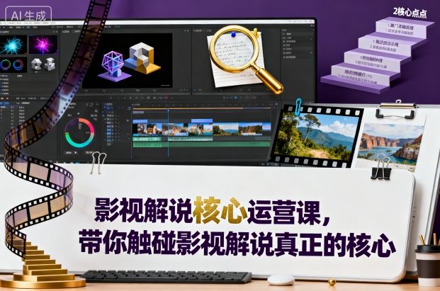 影视解说核心运营课，带你触碰影视解说真正的核心-灼光资源宝库