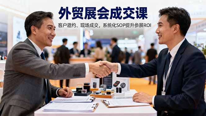 外贸展会成交课，含目标制定、客户邀约、现场成交，系统化SOP提升参展ROI-蘑菇资源宝库
