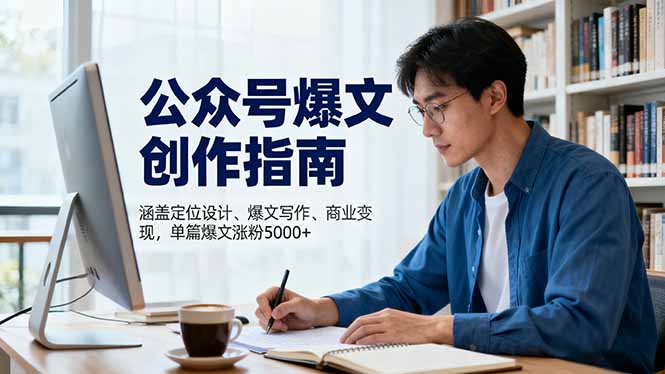 公众号爆文创作指南，涵盖定位设计+爆文写作+商业变现，单篇爆文涨粉5000+-灼光资源宝库