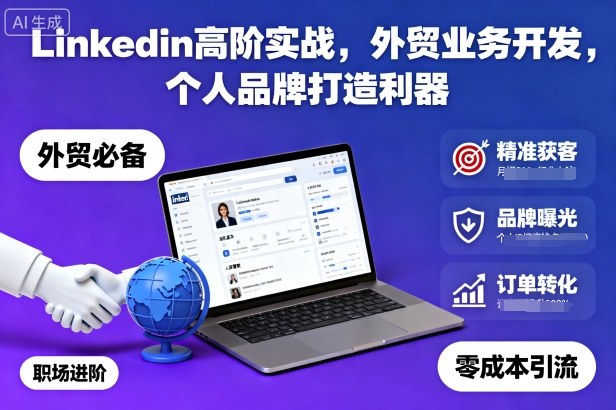 Linkedin高阶实战，外贸业务开发，个人品牌打造利器-灼光资源宝库