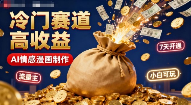 公众号冷门赛道，用AI做情感漫画，7天开通流量主，操作简单，小白可玩-灼光资源宝库