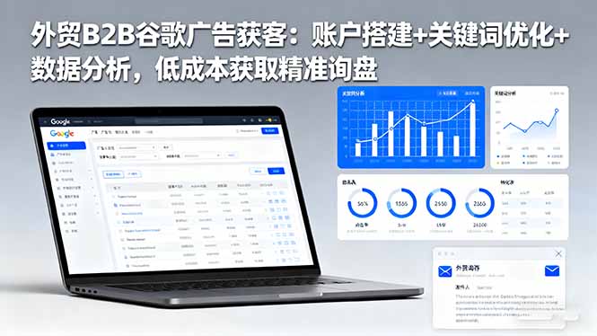 外贸B2B 谷歌广告获客：账户搭建+关键词优化+数据分析 低成本获取精准询盘-灼光资源宝库